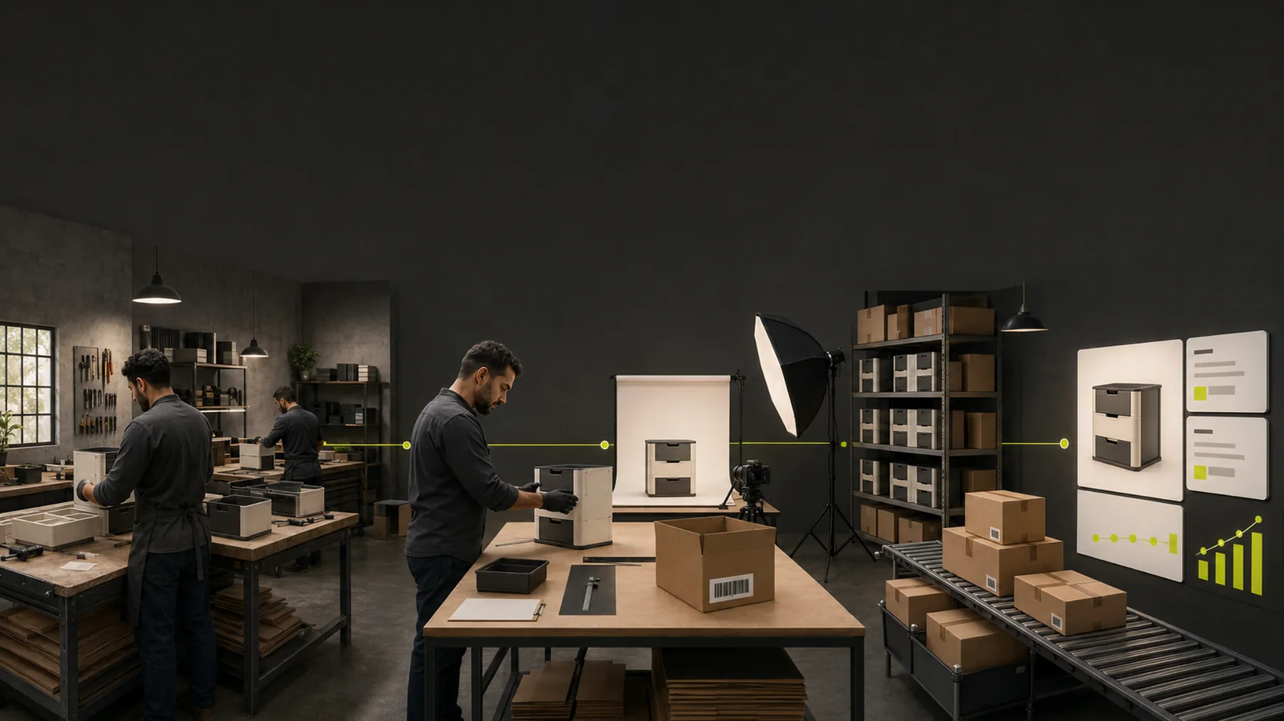 Egyptian product journey from production and packaging to marketplace operations